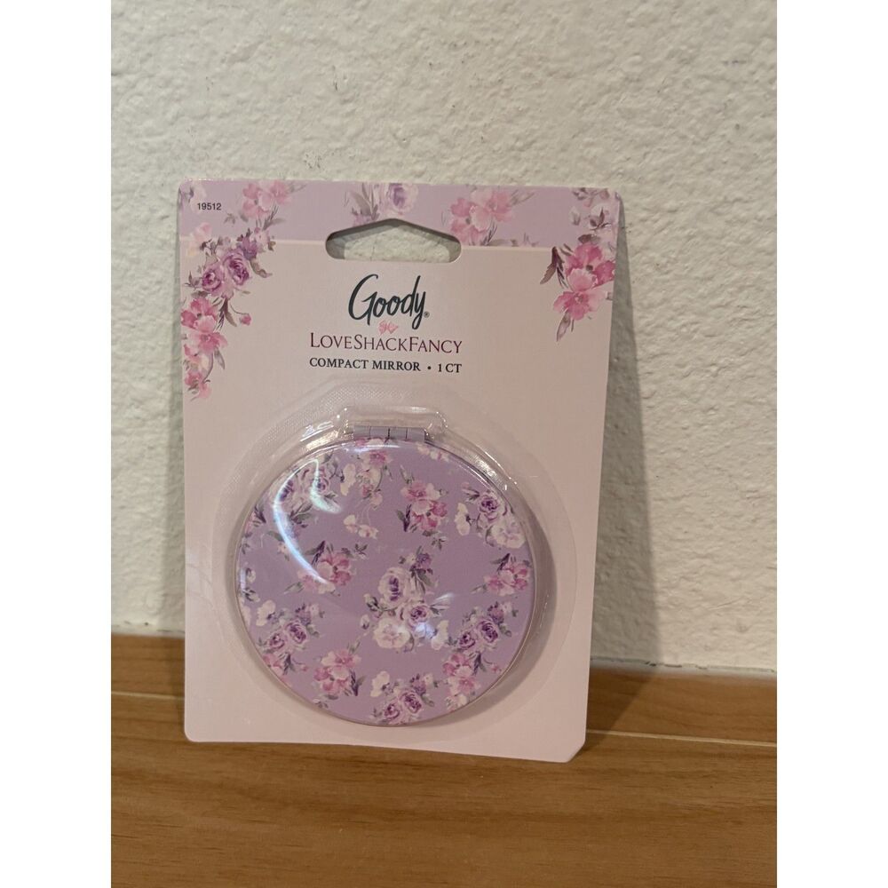Goody x LoveShackFancy Floral Compact Mirror Lavender Purple NWT